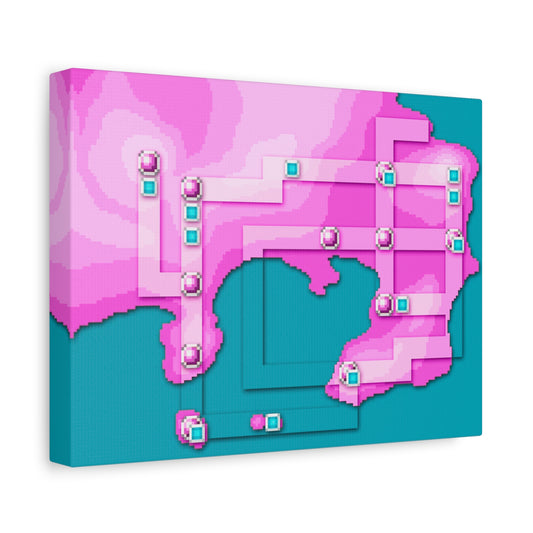 Pixelated Nostalgia Map - Pink Edition