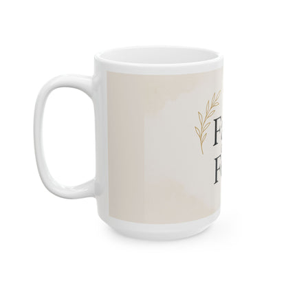 Inspirational Faith over Fear Mug showcasing motivational design for daily encouragement and positive mindset