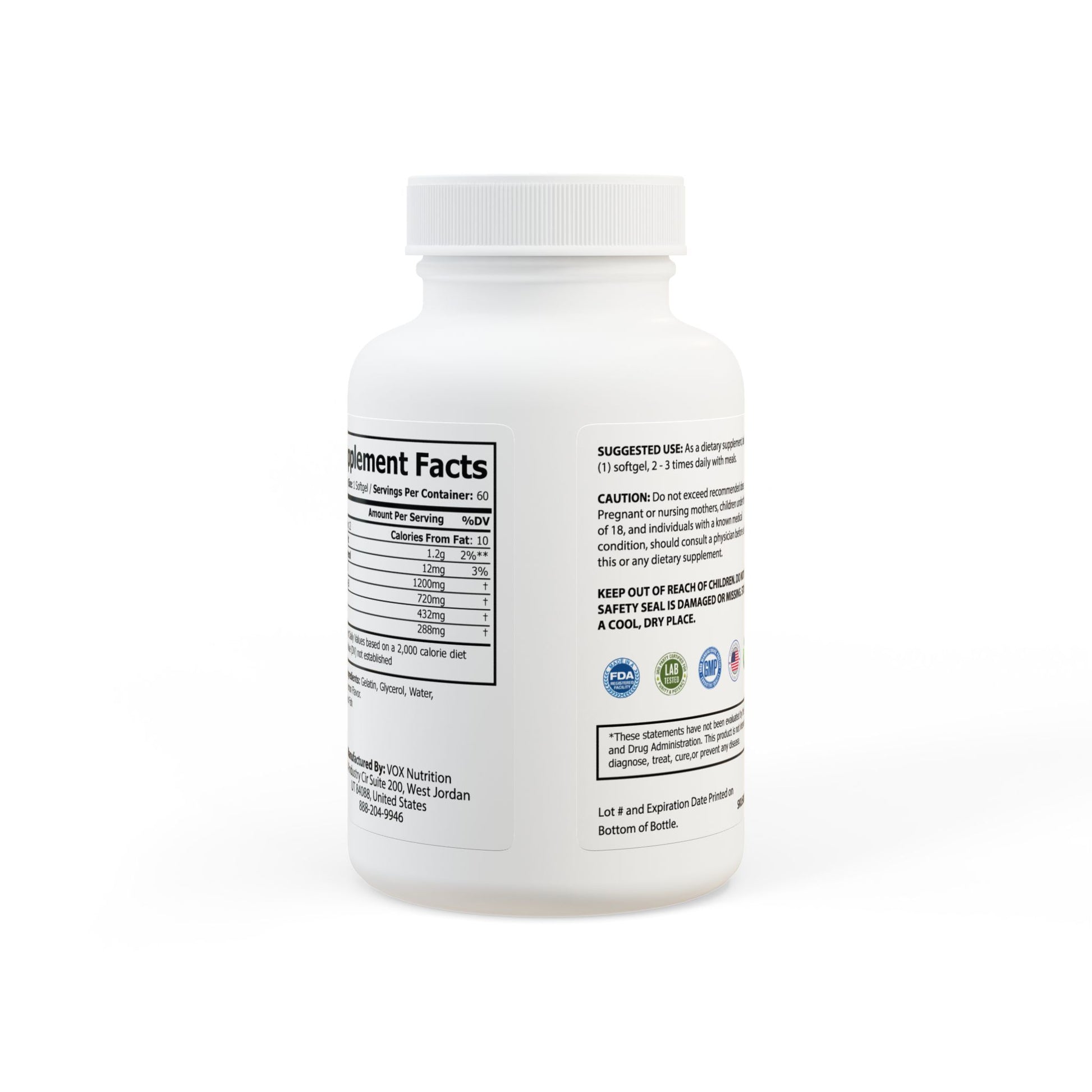 Omega-3 rich fish oil supplement promoting heart health and cognitive function