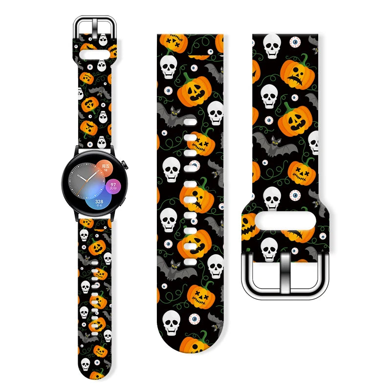 SmartPulse Halloween bands glowing with vibrant colors, perfect for festive celebrations and enhancing holiday spirit