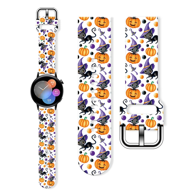 SmartPulse Halloween bands glowing with vibrant colors, perfect for festive celebrations and enhancing holiday spirit
